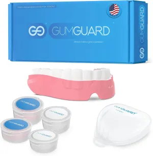 PRO Denture Mouthguard Set - Soft, Customizable Fit Relief for Grinding & Clenching - Ideal for Denture Wearers & Implant Patients Lower White and Pink Pro Guard Set