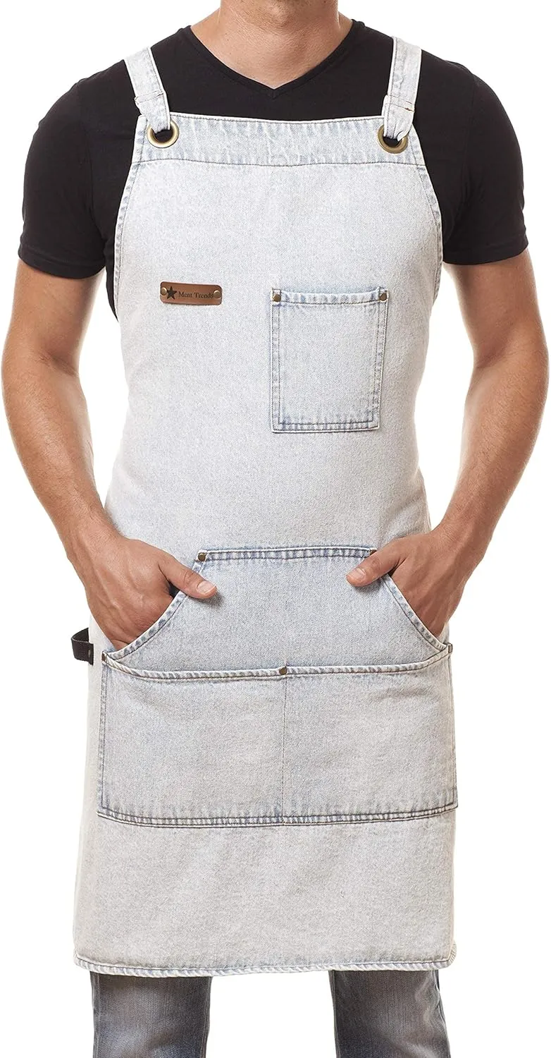 Professional Cooking Apron Chef Designed for Kitchen BBQ Grill / 10 OZ Women and Men Bib Adjustable/Towel Loop