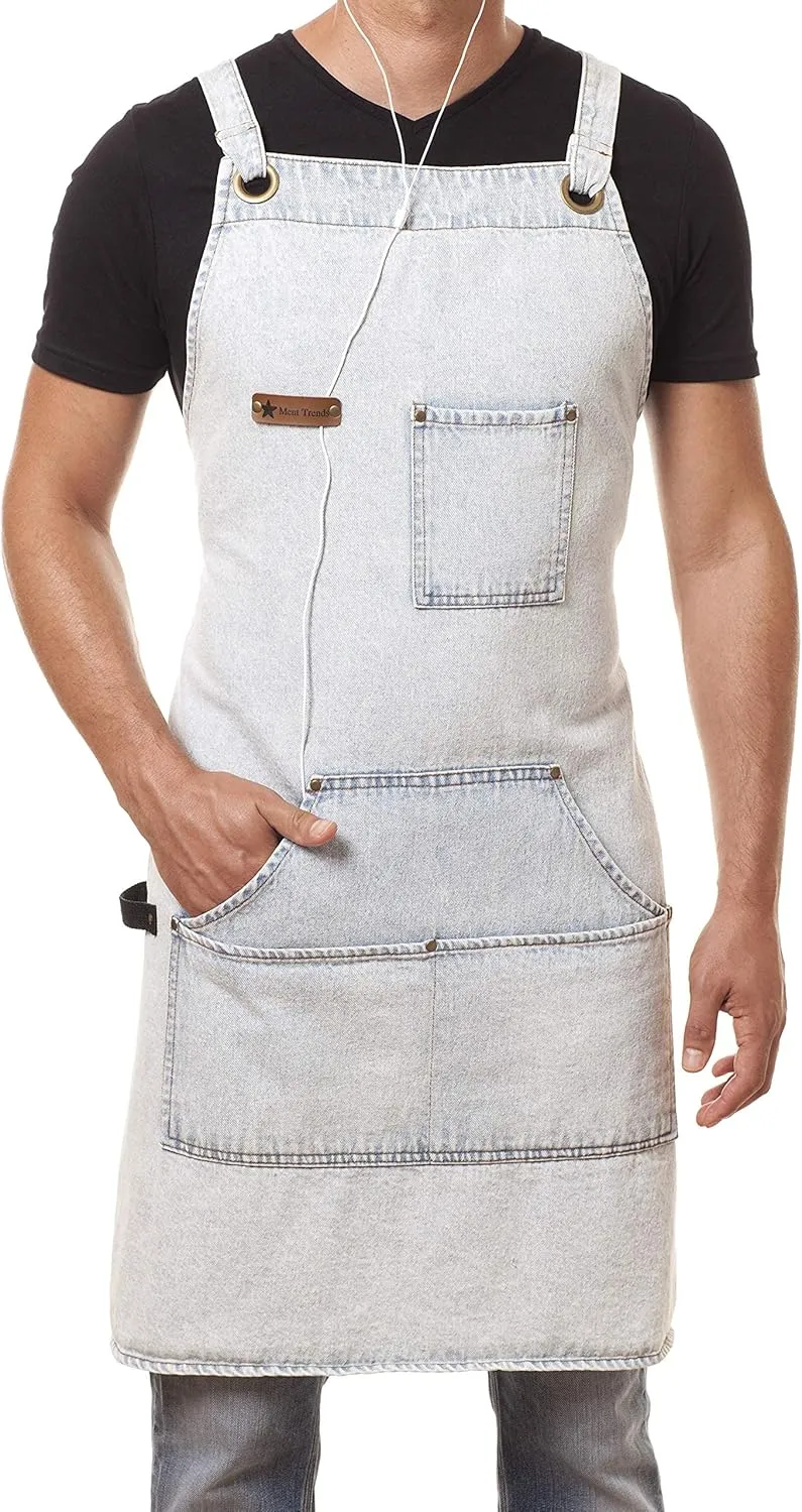 Professional Cooking Apron Chef Designed for Kitchen BBQ Grill / 10 OZ Women and Men Bib Adjustable/Towel Loop