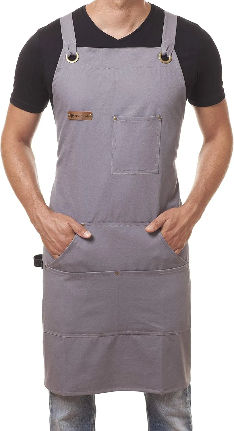 Professional Cooking Apron Chef Designed for Kitchen BBQ Grill / 10 OZ Women and Men Bib Adjustable/Towel Loop