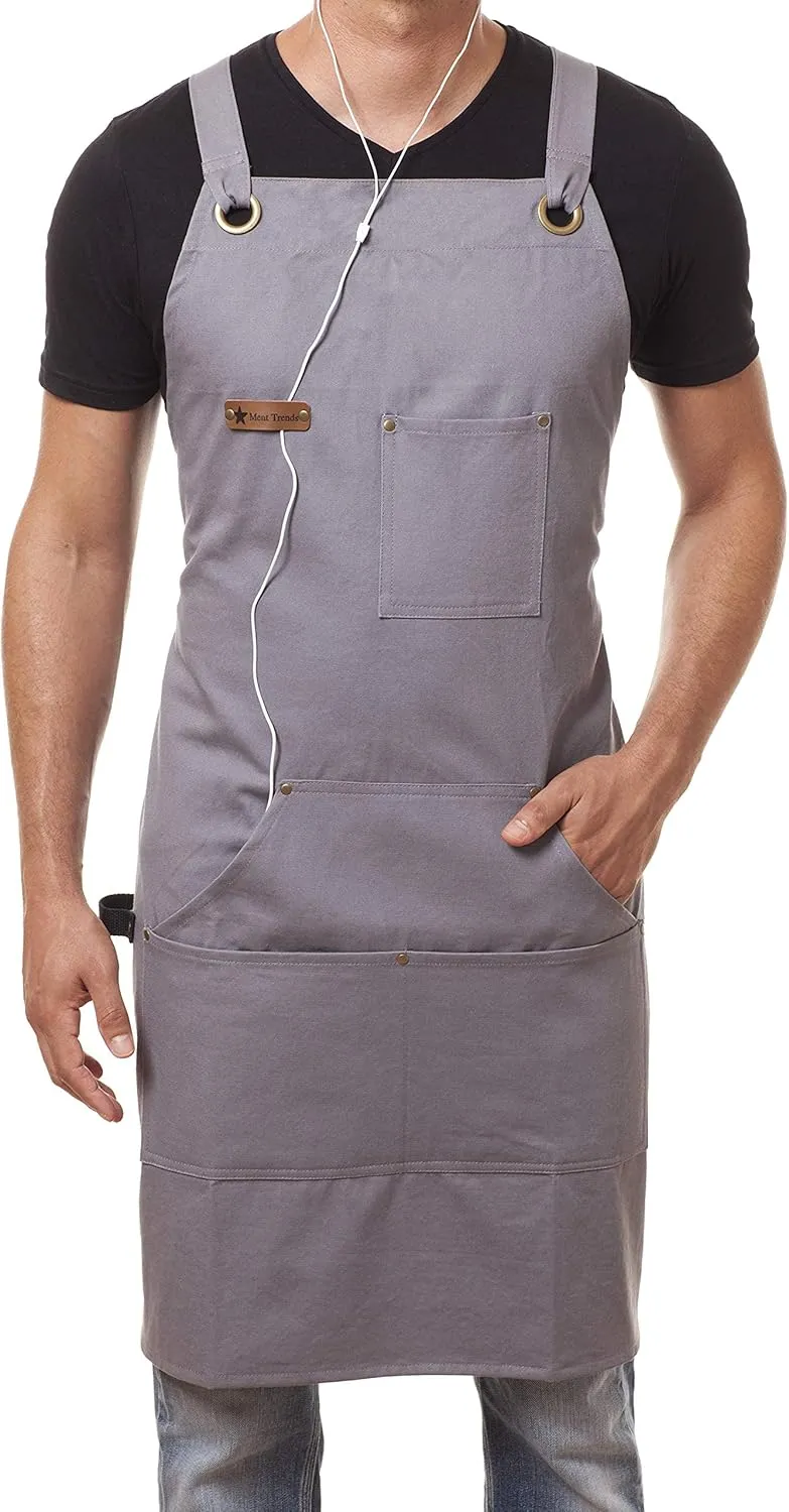 Professional Cooking Apron Chef Designed for Kitchen BBQ Grill / 10 OZ Women and Men Bib Adjustable/Towel Loop