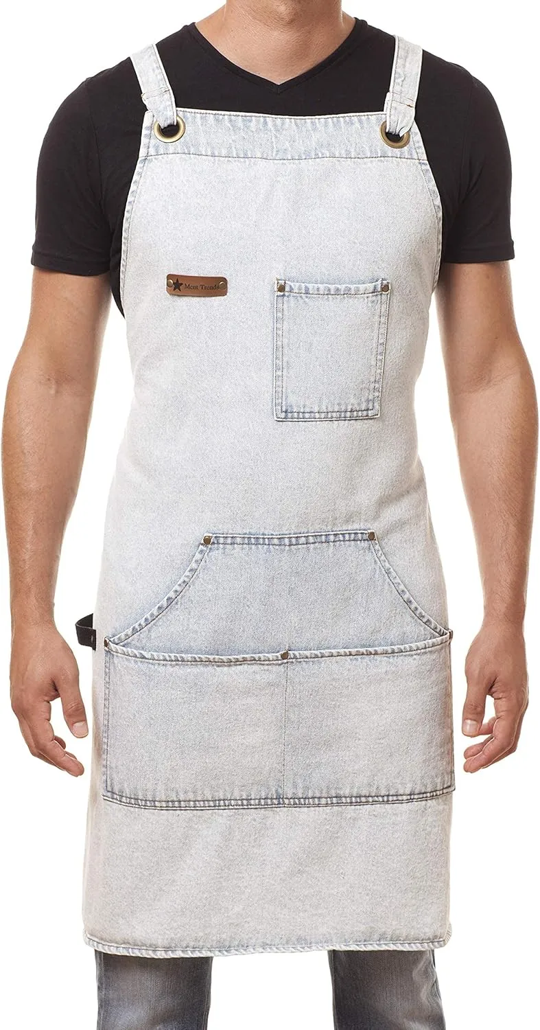Professional Cooking Apron Chef Designed for Kitchen BBQ Grill / 10 OZ Women and Men Bib Adjustable/Towel Loop