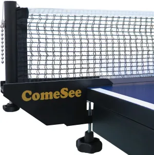 Professional Table Tennis Ping Pong Net Post Set Strength Screw Clamp with Net Clip Insert, 1.65 Inch Width Grip Holder, Tension and Height Adjustable Easy Set Up (Black)