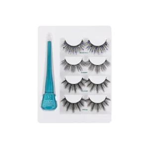 Profusion Cosmetics Metachrome 4 Pair Magnetic Eyelashes Set With Quick Dry Chrome Eyeliner, Raise Your Look With These Lightweight and Flexible Beauty Tools, Ultimate Glamour for All Day Wear