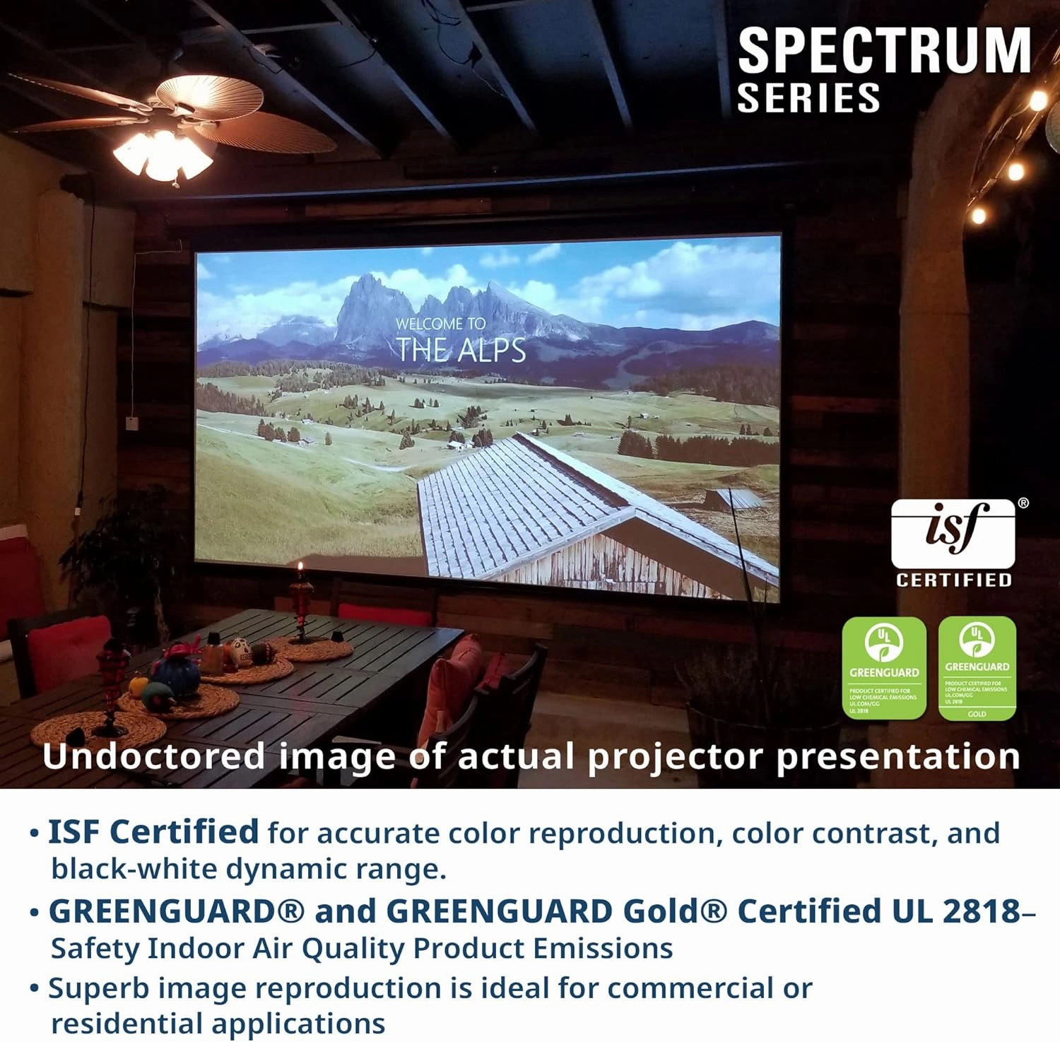 Projector Screen Elite Screens Spectrum RC1 Remote, 180-INCH Diag 16:9, Motorized Projection Screen Movie Home Theater 4K/8K Ultra HD Ready, ELECTRIC180H2