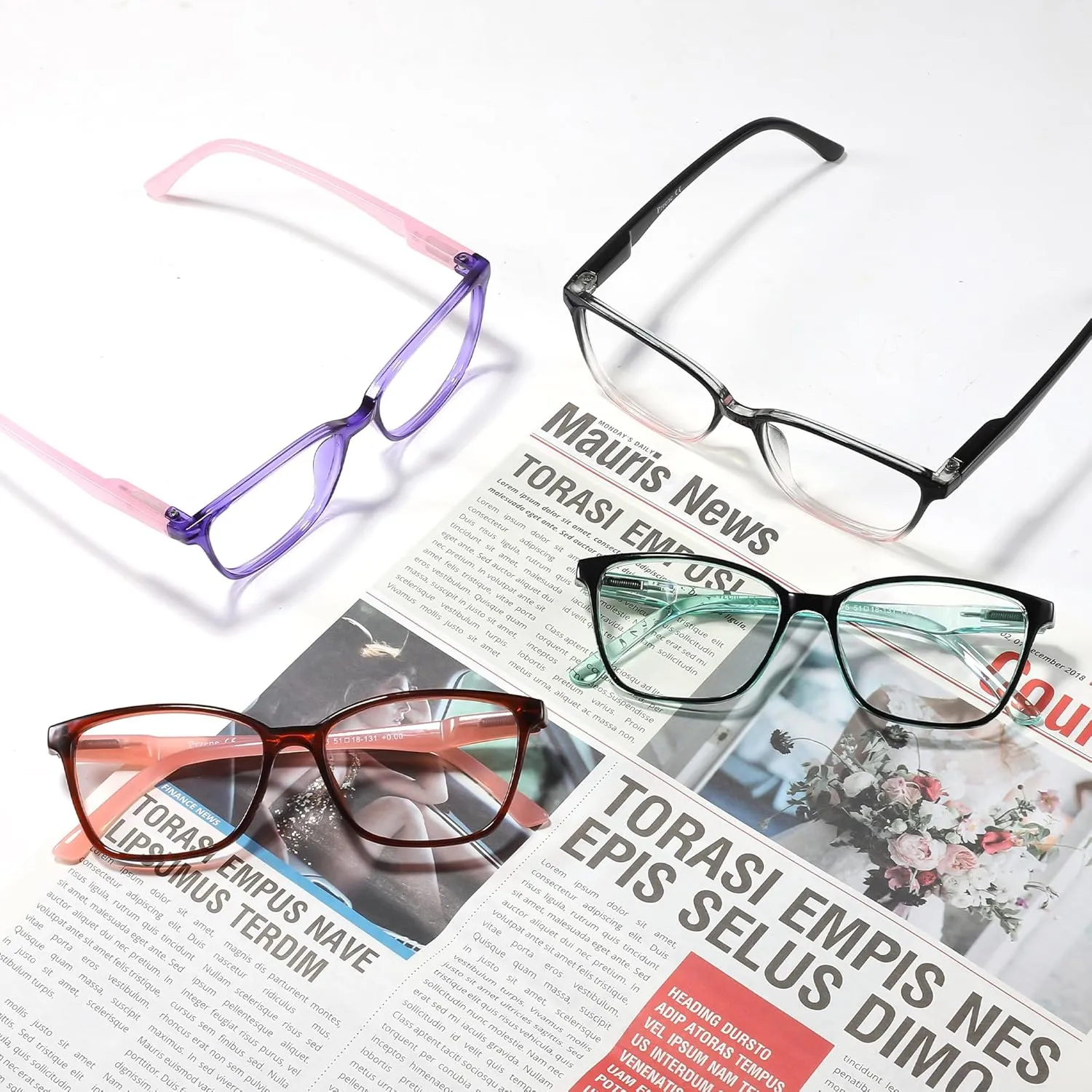 Przene 4 Pack Blue Light Blocking Reading Glasses,Readers for Women and Men with Spring Hinge