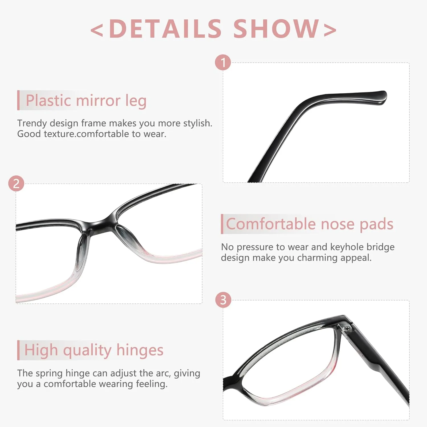 Przene 4 Pack Blue Light Blocking Reading Glasses,Readers for Women and Men with Spring Hinge