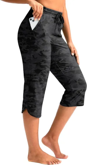 Pudolla Women's Swim Capris 18" Quick Dry UPF50  Swimsuit Pants Long Board Shorts for Women with Pockets