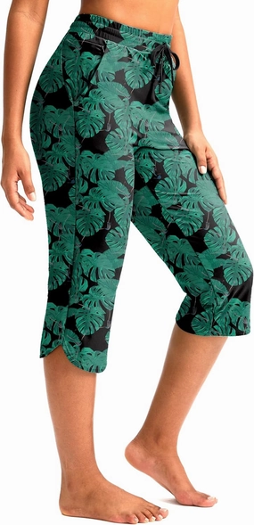 Pudolla Women's Swim Capris 18" Quick Dry UPF50  Swimsuit Pants Long Board Shorts for Women with Pockets