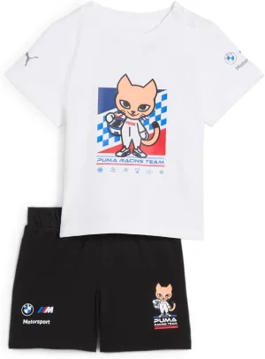 PUMA Unisex-Child BMW M Motorsport Short Sleeve Set, Puma White SS25, 2T