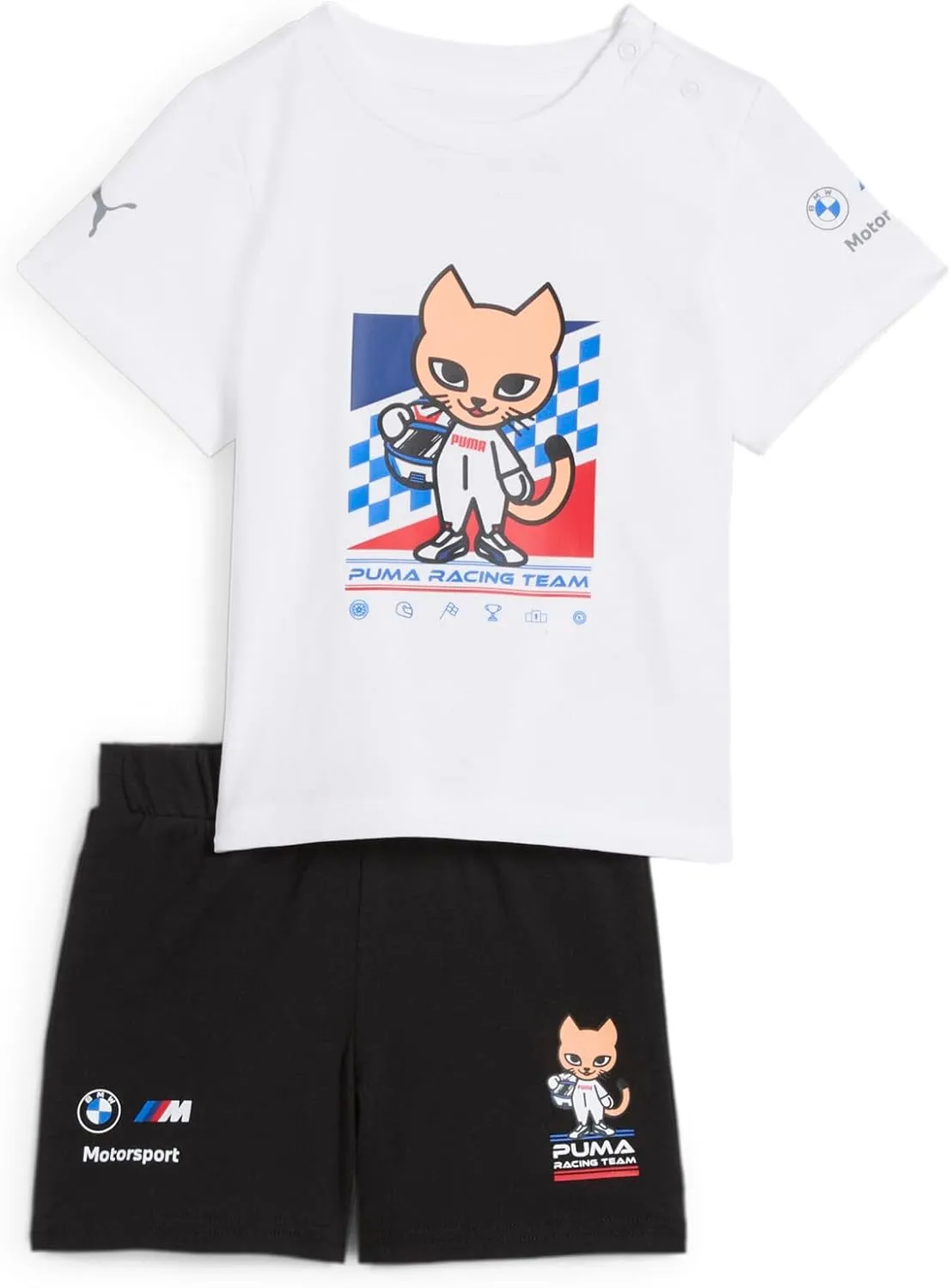 PUMA Unisex-Child BMW M Motorsport Short Sleeve Set, Puma White SS25, 2T