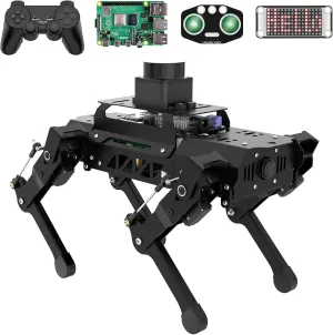 PuppyPi Robot Dog for Raspberry Pi, ROS2 & ROS1 Open Source TOF Lidar AI Vision Quadruped Bionic Smart Robot Kit OpenCV Linux Python Programmable Face Color Recognition Navigation, with RPi 5 8GB