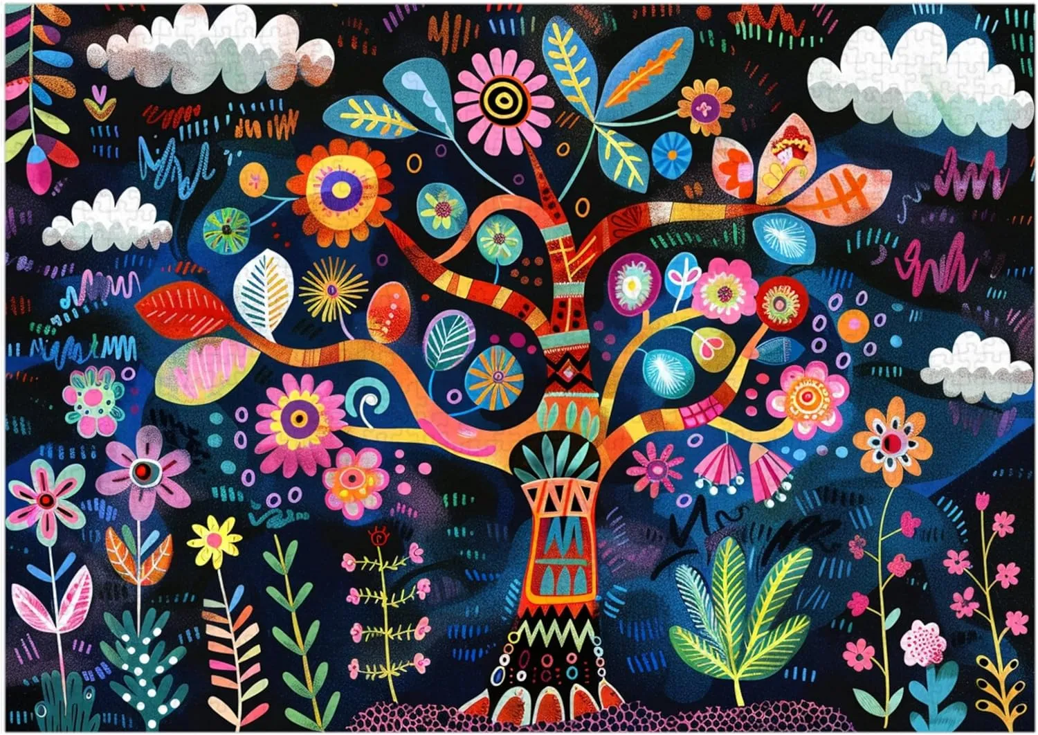Puzzles for Adults 1000 Pieces - Floral Fantasy of Tree Puzzle Challenging Educational Toys Gifts for Home Decor Family Activities