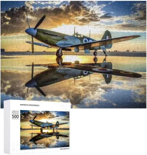 Puzzles for Adults 500 Pieces - Airplane Sunset Best Challenging Puzzles for Cognitive Workout - Safe Eco-Friendly - Most Popular Leisure Activities
