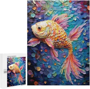 Puzzles for Adults 500 Pieces - Fish Animal Puzzle Challenging Educational Toys Puzzles Reduced Pressure Gift