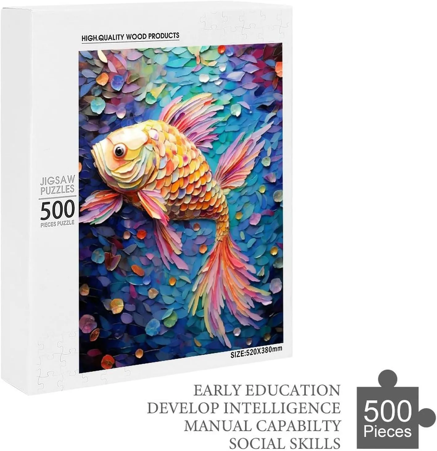 Puzzles for Adults 500 Pieces - Fish Animal Puzzle Challenging Educational Toys Puzzles Reduced Pressure Gift