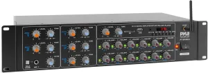 Pyle 12-Channel Wireless Bluetooth Power Amplifier - 6000 Watts Maximum Power Output, Multi-Zone Audio Source Mixer Receiver with USB, SD, AUX Inputs, and Digital LED Display Panel - PT12050CH.5
