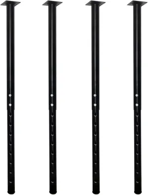 QLLY Adjustable Metal Table Leg, 24-40 inch, 60-100cm, Home Office DIY Desk Leg, Furniture Leg Set (4, Black)