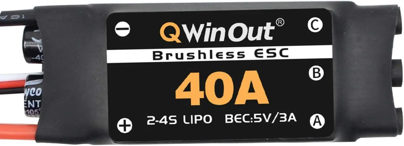 QWinOut 40A ESC 2-4S Brushless ESC Speed Controller 5V/3A BEC for F450 450mm RC Helicopter Quadcopter DIY Drone Kit