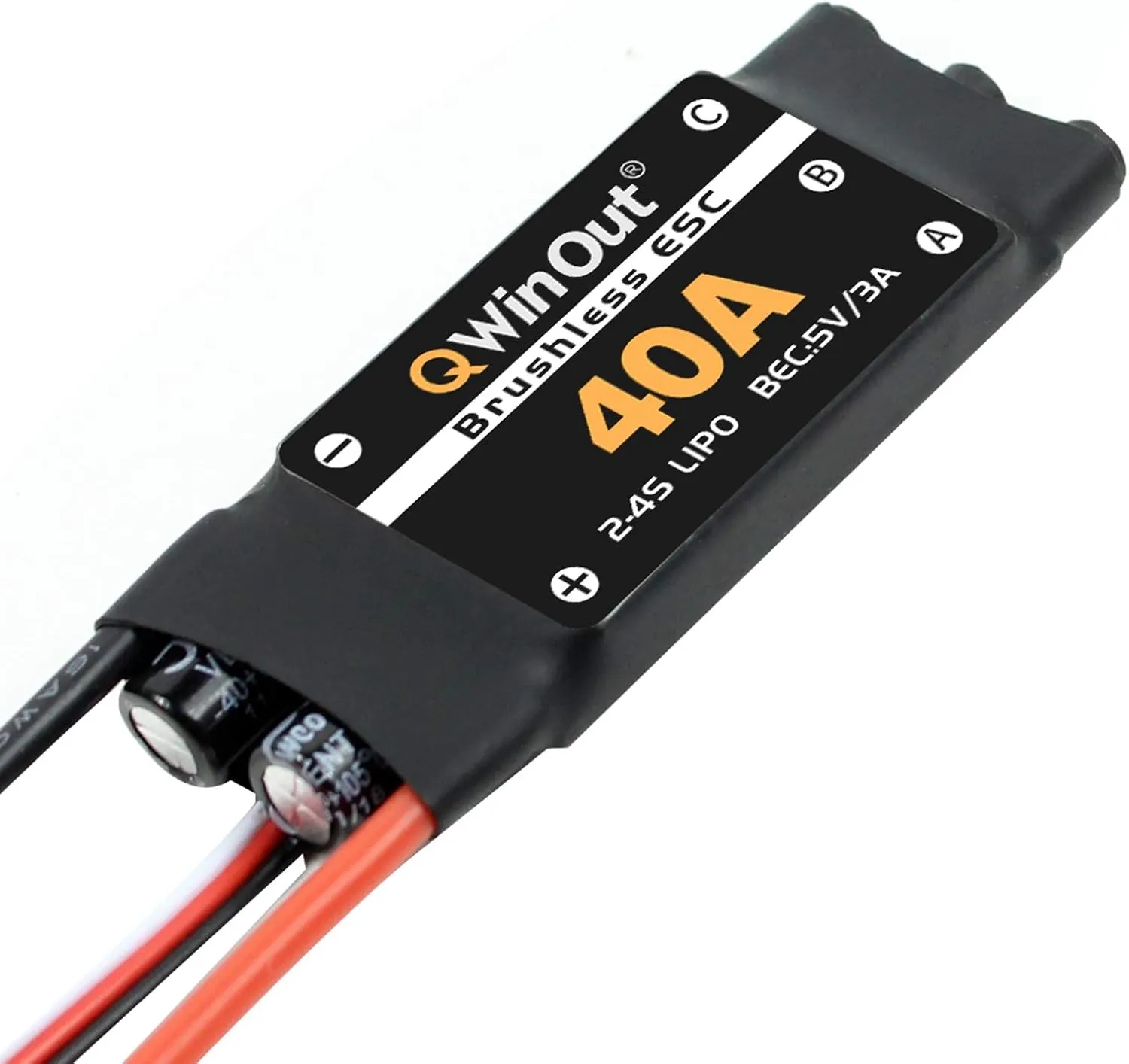 QWinOut 40A ESC 2-4S Brushless ESC Speed Controller 5V/3A BEC for F450 450mm RC Helicopter Quadcopter DIY Drone Kit