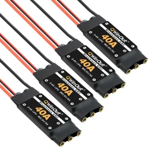 QWinOut 40A ESC 2-4S Brushless ESC Speed Controller 5V/3A BEC for F450 450mm RC Helicopter Quadcopter DIY Drone Kit
