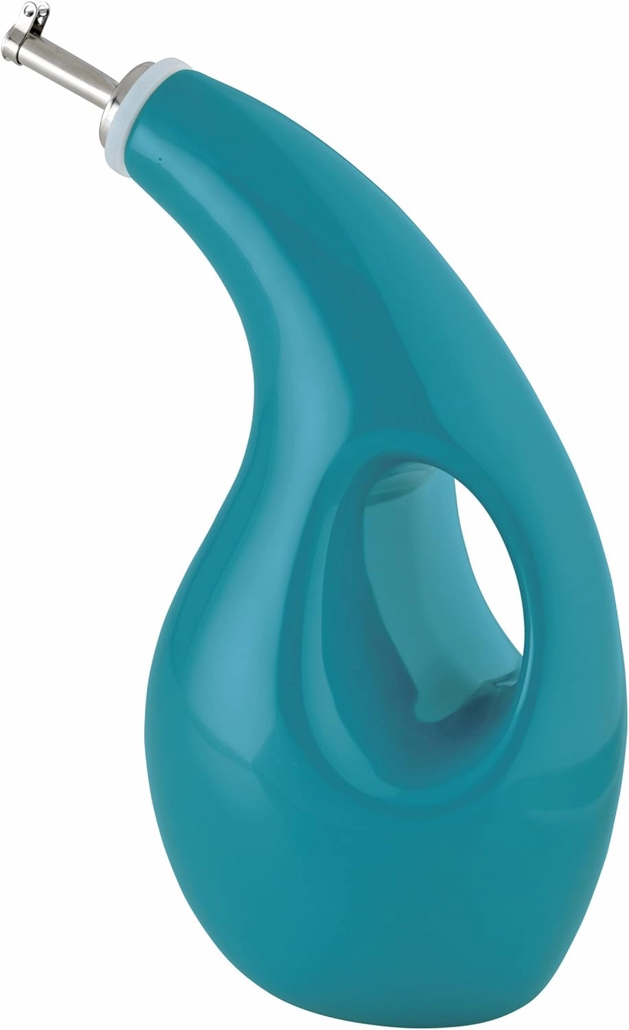 Rachael Ray Ceramics EVOO Oil and Vinegar Dispensing Bottle, 24 Ounce, Turquoise