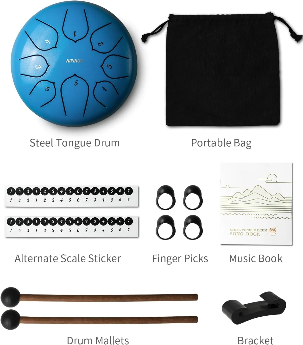 Rain Drum for Outside,Steel Tongue Drum - 6 Inch 8 Notes Metal HandPan Drums,Waterproof Rain Chime,Musical Gifts