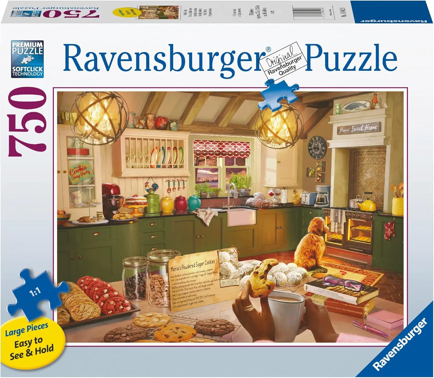 Ravensburger Cozy Kitchen 750 Piece Puzzle - Engaging Jigsaw Challenge | Unique Fit with Softclick Technology | Vibrant, Glare-Free Imagery | Ideal for Adults & Kids | FSC Certified Eco-Friendly