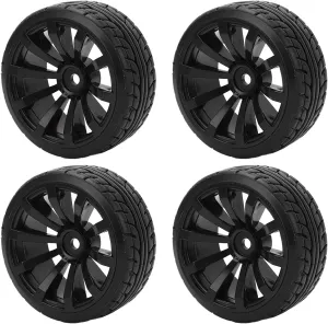 RC Rally Racing Tires,Stable Flexible 1 10 RC Drift Tires and Hard Plastic,Maneuverable RC On Road Car Tires,for TT02 On Road Drifting Car RC Rubber Tires