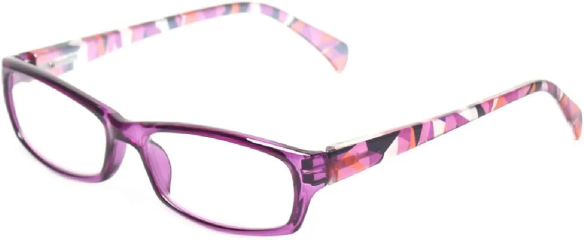 Reading Glasses 5 Pairs Fashion Ladies Readers Spring Hinge with Pattern Print Eyeglasses for Women (5 Pack Mix Color, 3.0)