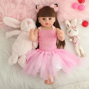 Realistic Reborn Baby Dolls 22" Full Body Vinyl Real Life Like Bebe Dolls for Girls and Boys Realistas Lifelike Muñecas para Niñas with Birth Certificate and Feeding Kit Toys for Kids Age 3 