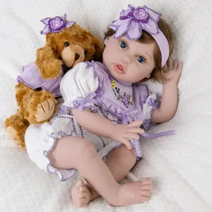Reborn Baby Doll - 22 Inch Lifelike Realistic Baby Dolls Girl - Real Life Soft Body Newborn Baby Doll with Toy Accessories Gift Box for Kids Age 3 