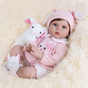 Reborn Baby Doll - 22 Inch Realistic Reborn Girl Doll,Soft Skin Newborn Baby Doll, Lifelike Reborn Dolls with Feeding Toy, Christmas Birthday Gift for Kids Age 3 