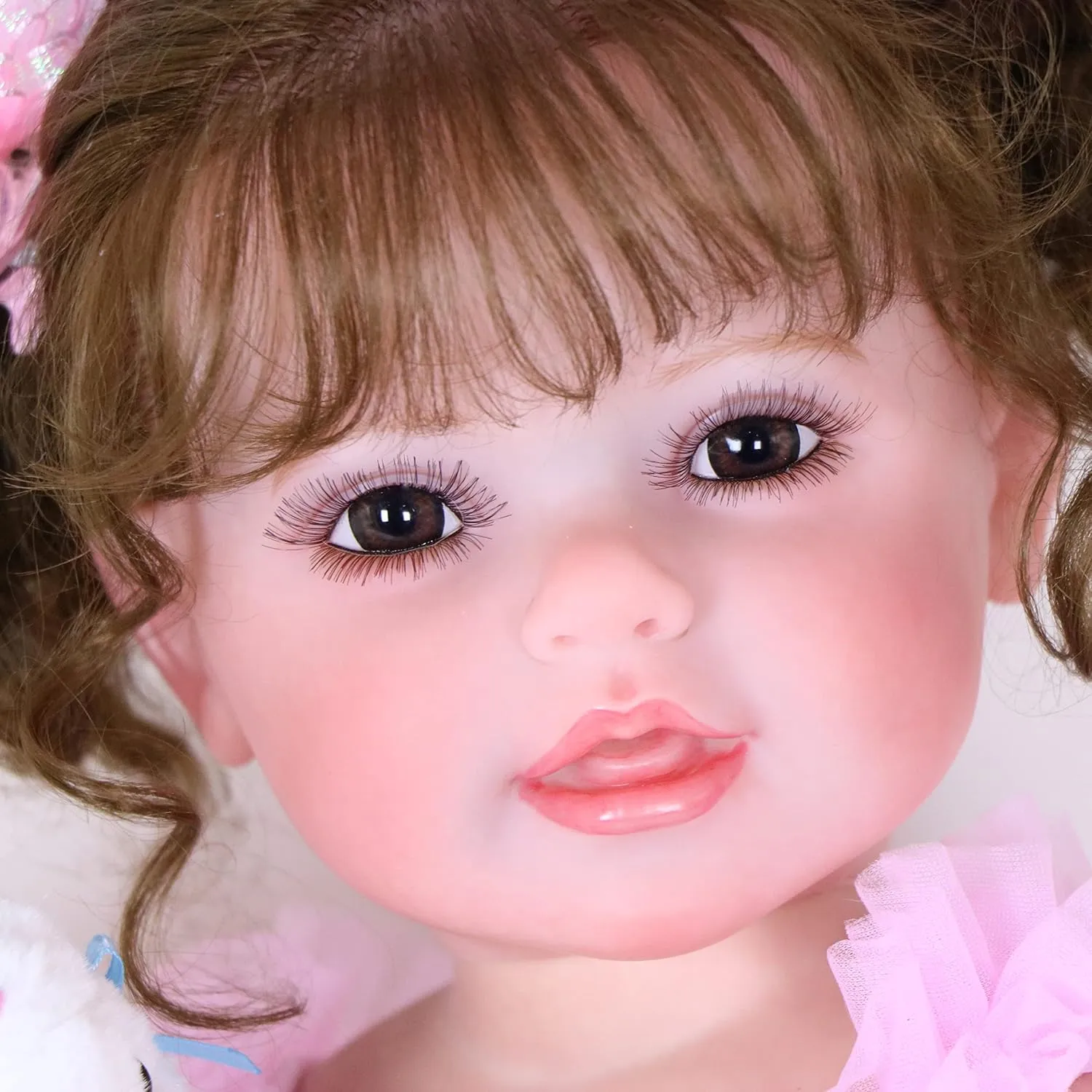 Reborn Toddler Girl Doll -22 inch Happy Dance with 3D Painted Skin Visible Veins and Soft Full Vinyl with Rooted Hair with Plush Little Bunny
