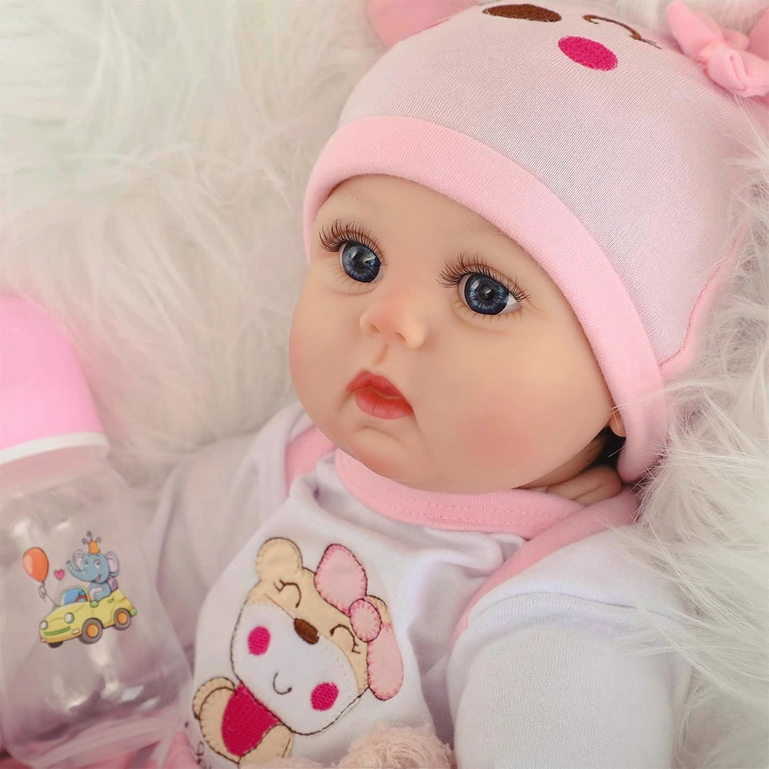 Reborn Baby Dolls Girl - 22 Inch Realistic Silicone Baby Doll, Real Life Bebe Dolls Lifelike Handmade Soft Vinyl & Cloth Body with Feeding Kit & Toys Gifts for Kids 3  (Lucia)