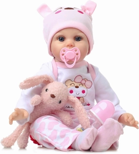 Reborn Baby Dolls Girl - 22 Inch Realistic Silicone Baby Doll, Real Life Bebe Dolls Lifelike Handmade Soft Vinyl & Cloth Body with Feeding Kit & Toys Gifts for Kids 3  (Lucia)