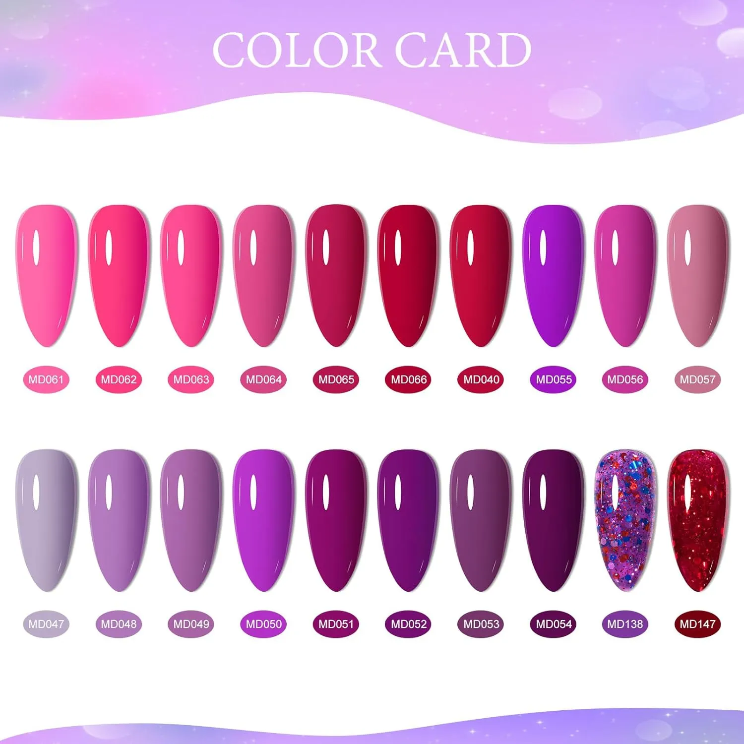 Red Gel Nail Polish Set 20 Colors Bloody Mary Collection Popular Shimmer Red Purple Gel Polish Kit Christmas Nail Art Design Soak Off Uv LED Gel Nail Kit Minicure DIY Home Gifts for Mom