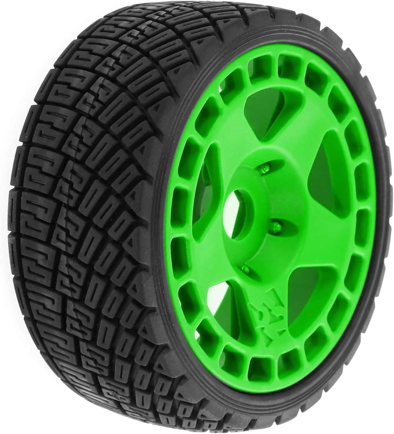 REDSPIDER•1/8 RC Rally Car Tires On Road Tyres 17mm Hex Plastic Wheels Rims Compatible with 1/7 1/8 Scale Racing Car KM WRC C3 ARRMA Felony Infraction Limitless RC On-Road Car (Green)