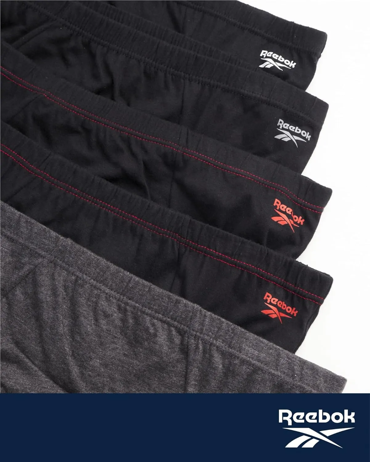 Reebok Low Rise Mens Underwear Briefs - 5 Pack Performance Briefs Cotton Underwear For Men with Contour Pouch (Sizes: S-XL)