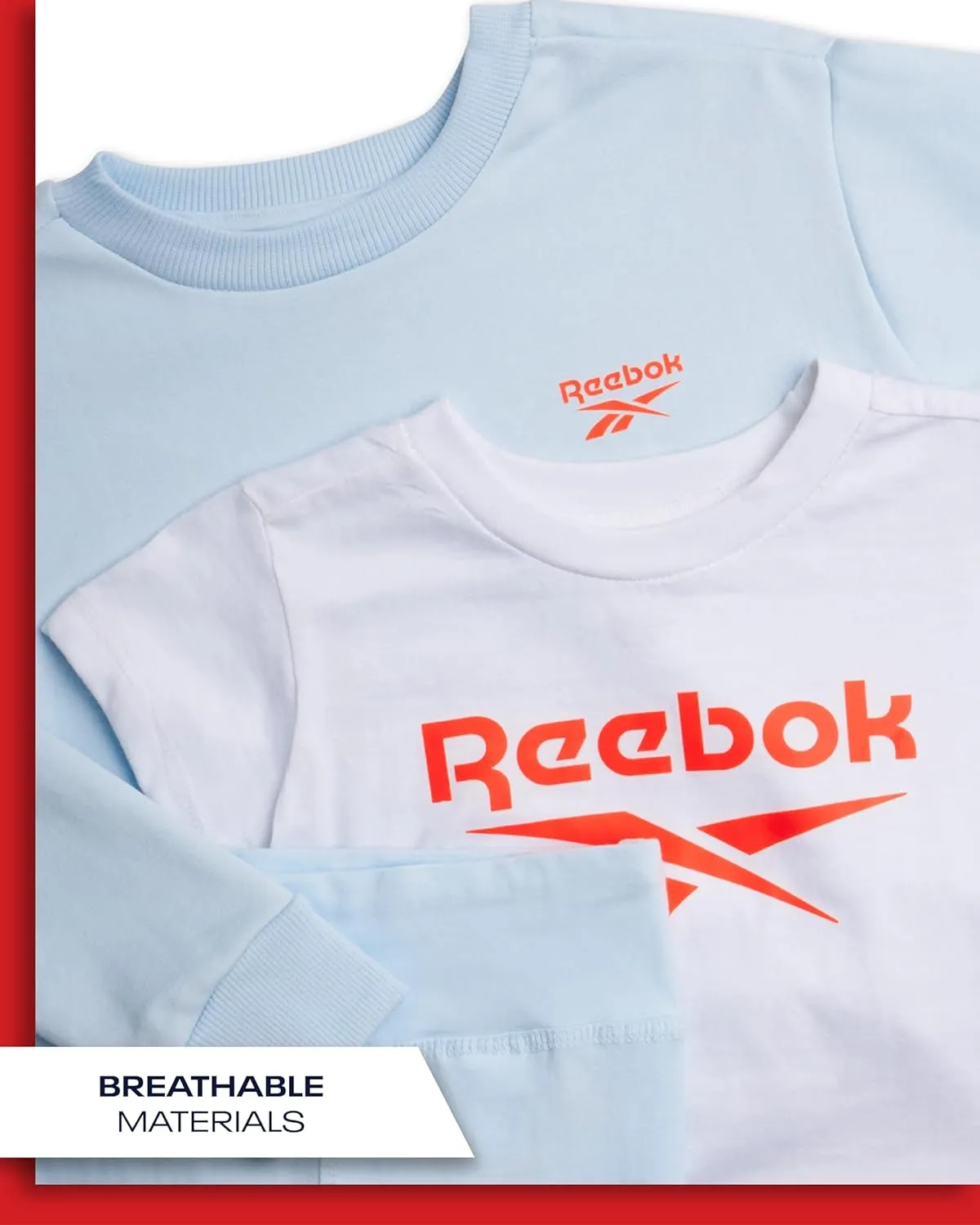 Reebok Toddler Girls' Pants Set - 3 Piece Performance Long Sleeve Shirt, Graphic Tee, and Leggings for Toddlers Girls (2T-6X)