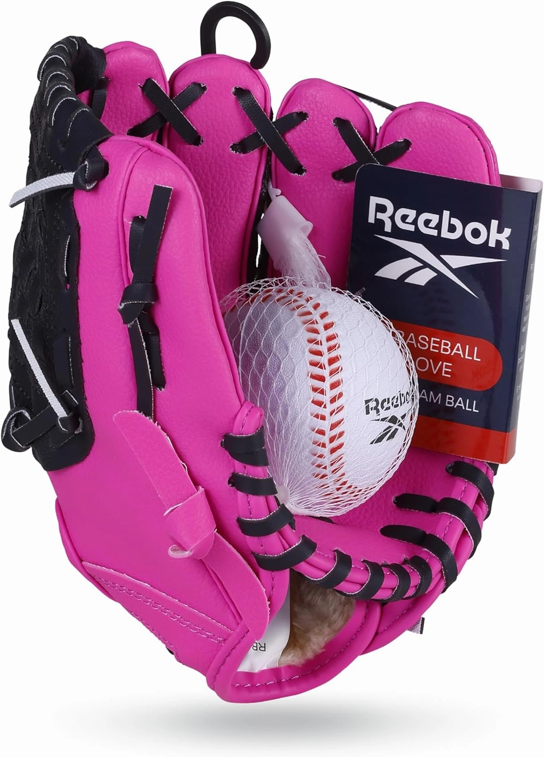Reebok - Youth Baseball Glove Set, 9-Inch Kids Sports Glove with Foam Ball, Training Mitt for Beginners, Practice & Backyard Play