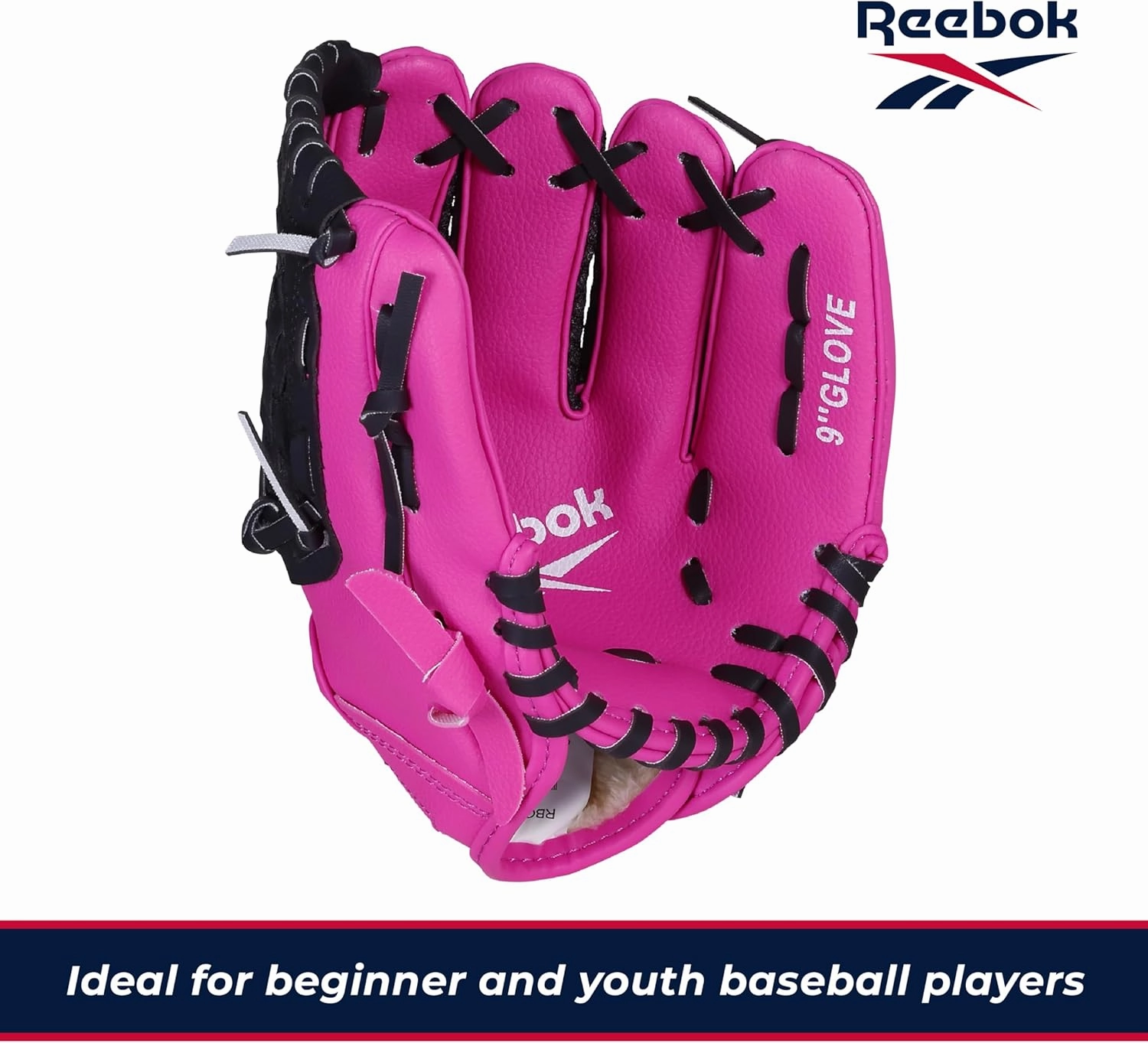 Reebok - Youth Baseball Glove Set, 9-Inch Kids Sports Glove with Foam Ball, Training Mitt for Beginners, Practice & Backyard Play