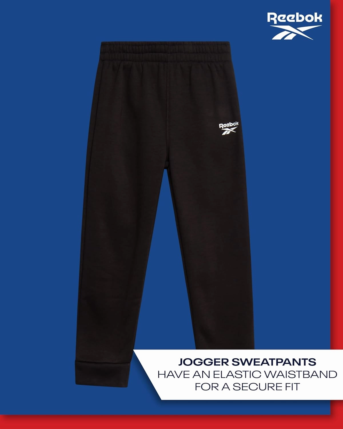 Reebok Toddler Boys' Sweatsuit Set - 2 Piece Active Fleece Hoodie Sweatshirt and Jogger Sweatpants Set for Boys (Sizes: 2T-7)