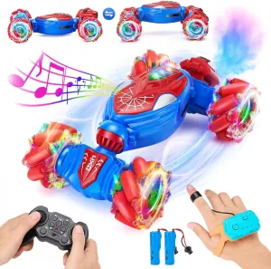 Remote Control Car, Gesture Sensing RC Stunt Car Toys，Boys Aged 6-12 Birthday Gift Ideas foy for Kids, Hand-Controlled 2.4Ghz Remote Control Twist Cars, 4WD All-Terrain Off-Road Vehicle