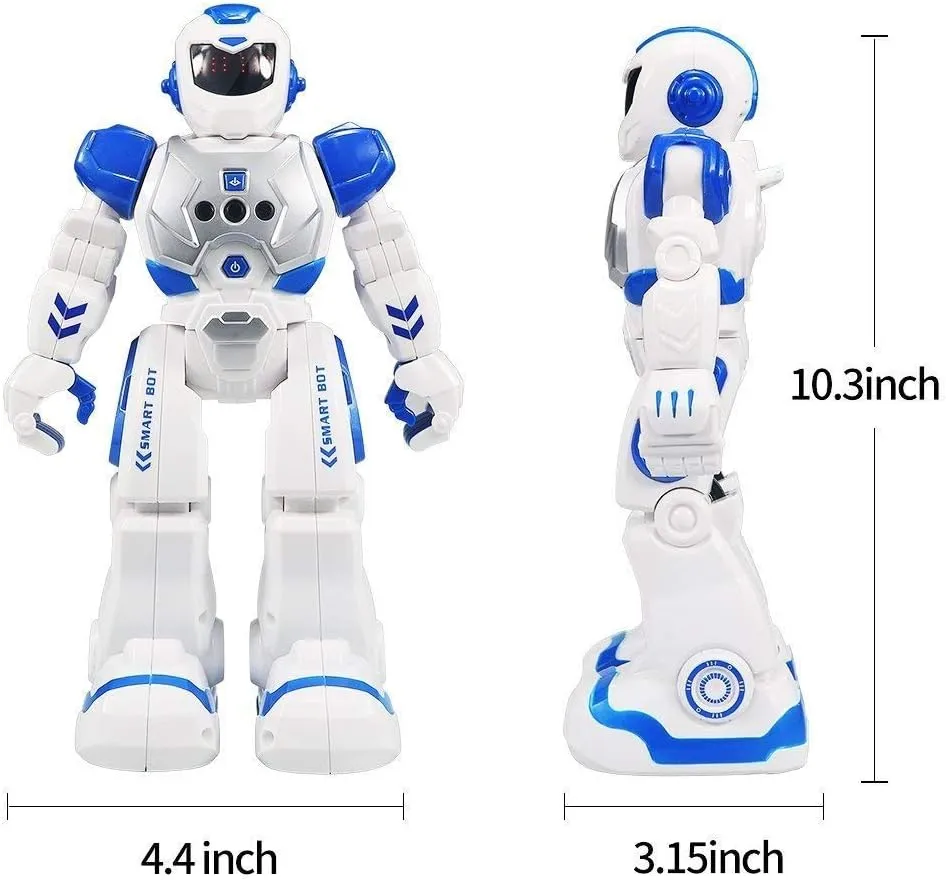 Remote Control Robot for Kids,Intellectual Gesture Sensor Programmable Robots with Infrared Controller Early Education Toys can Dance Sing Walk,Best Gift for Children (Blue/White)