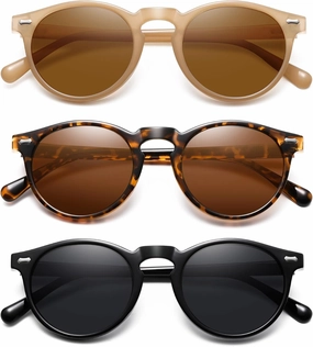 Retro Small Round Polarized Sunglasses for Women Vintage Style Circle Sun Glasses UV Protection