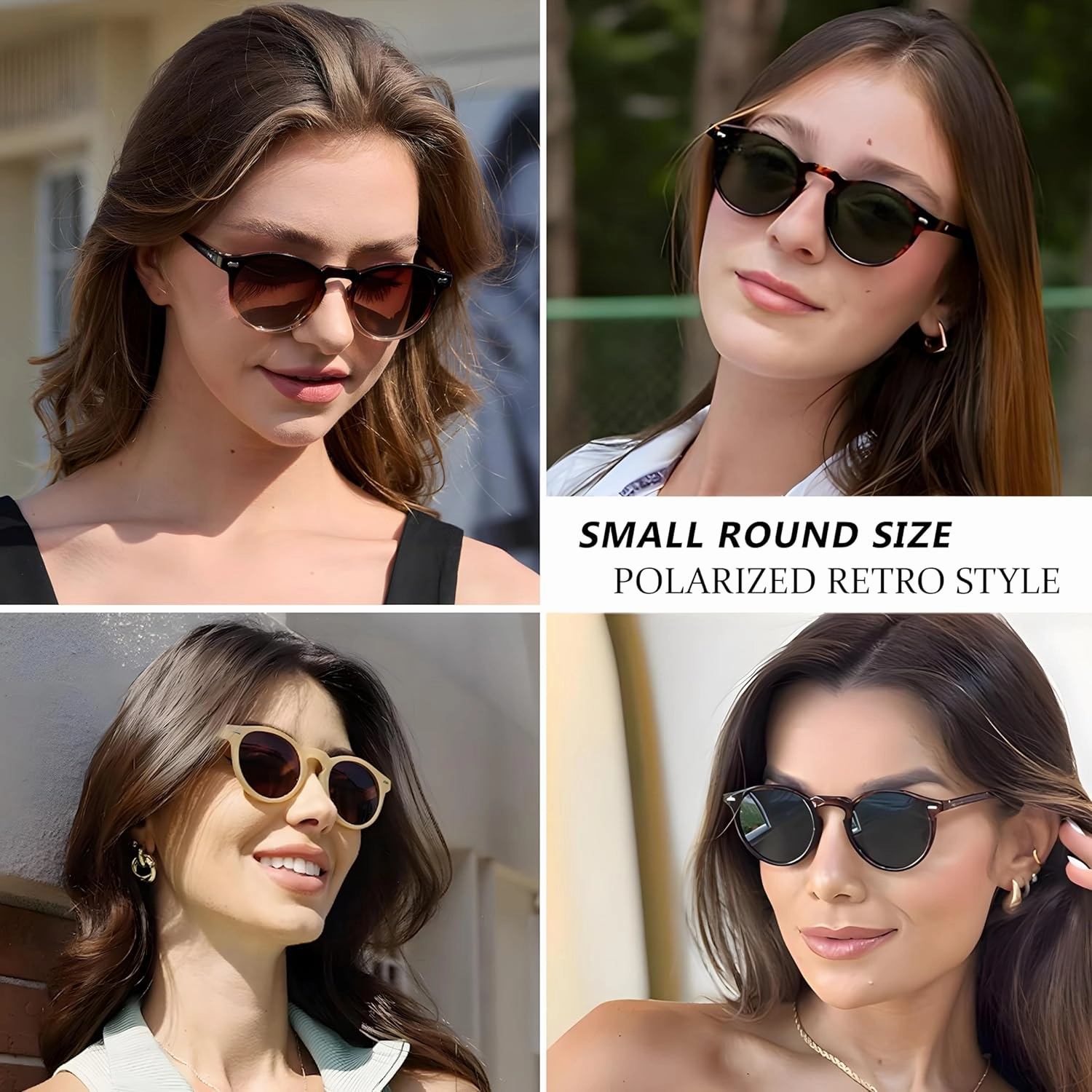 Retro Small Round Polarized Sunglasses for Women Vintage Style Circle Sun Glasses UV Protection