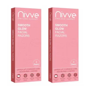 Reusable Face Razor for Women Facial Hair- 6 Razors | Instant & Painless Hair Removal | For Eyebrows, Upper Lip, Forehead, Peach Fuzz, Chin and Sideburns (Pack of 2)