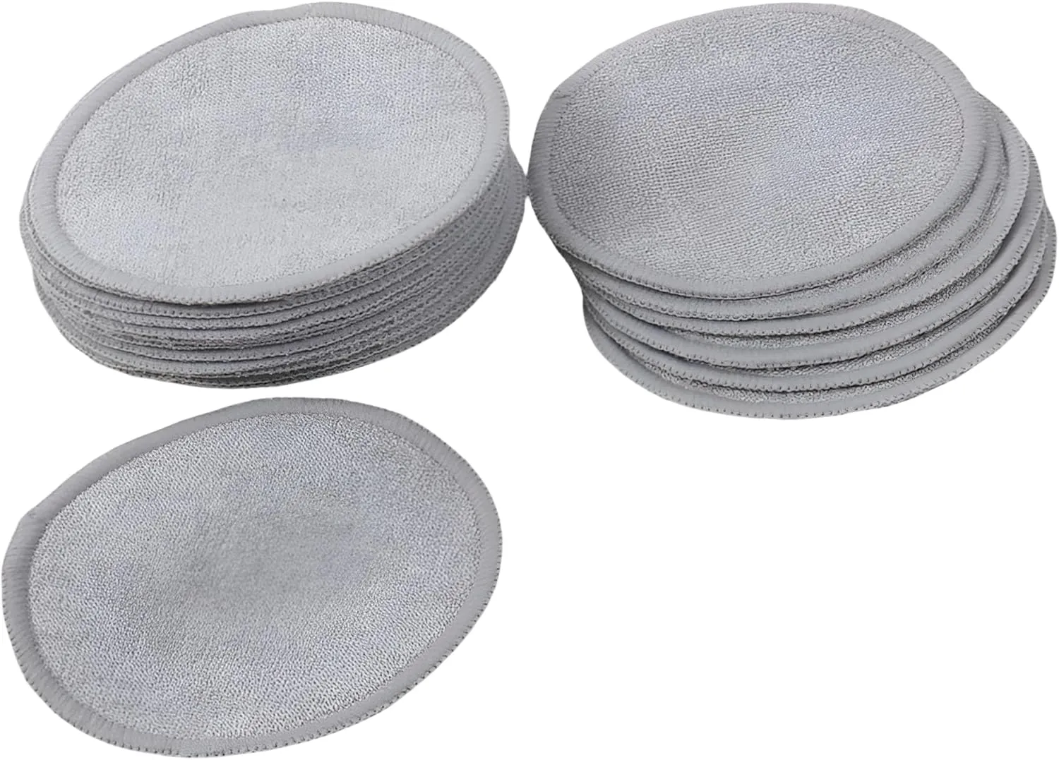 Reusable Organic Cotton Makeup Remover Pads – 10 Pcs Large 3.15" Rounds with Washable Mesh Laundry Bag – Eco-Friendly, Soft, and Durable Facial Cleansing Pads for All Skin Types (Grey)