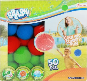 Reusable Water Bombs Splash - 50 Pieces Water Balls Set - Diameter 4.5 cm - Water Toy Children's Beach Toy Water Ball Water Bomb Water Battle Pool Toy